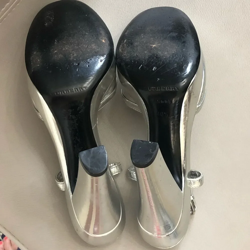 Burberry metallic  platform heels sandals 10.5 - Picture 6 of 8